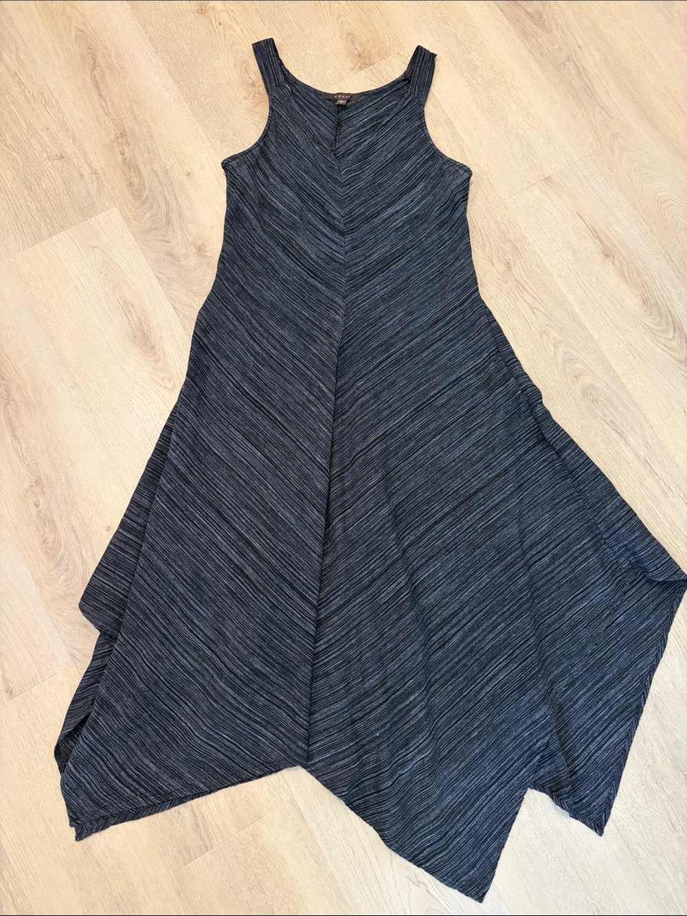 Fever Sleeveless Charcoal Handkerchief Hem Dress